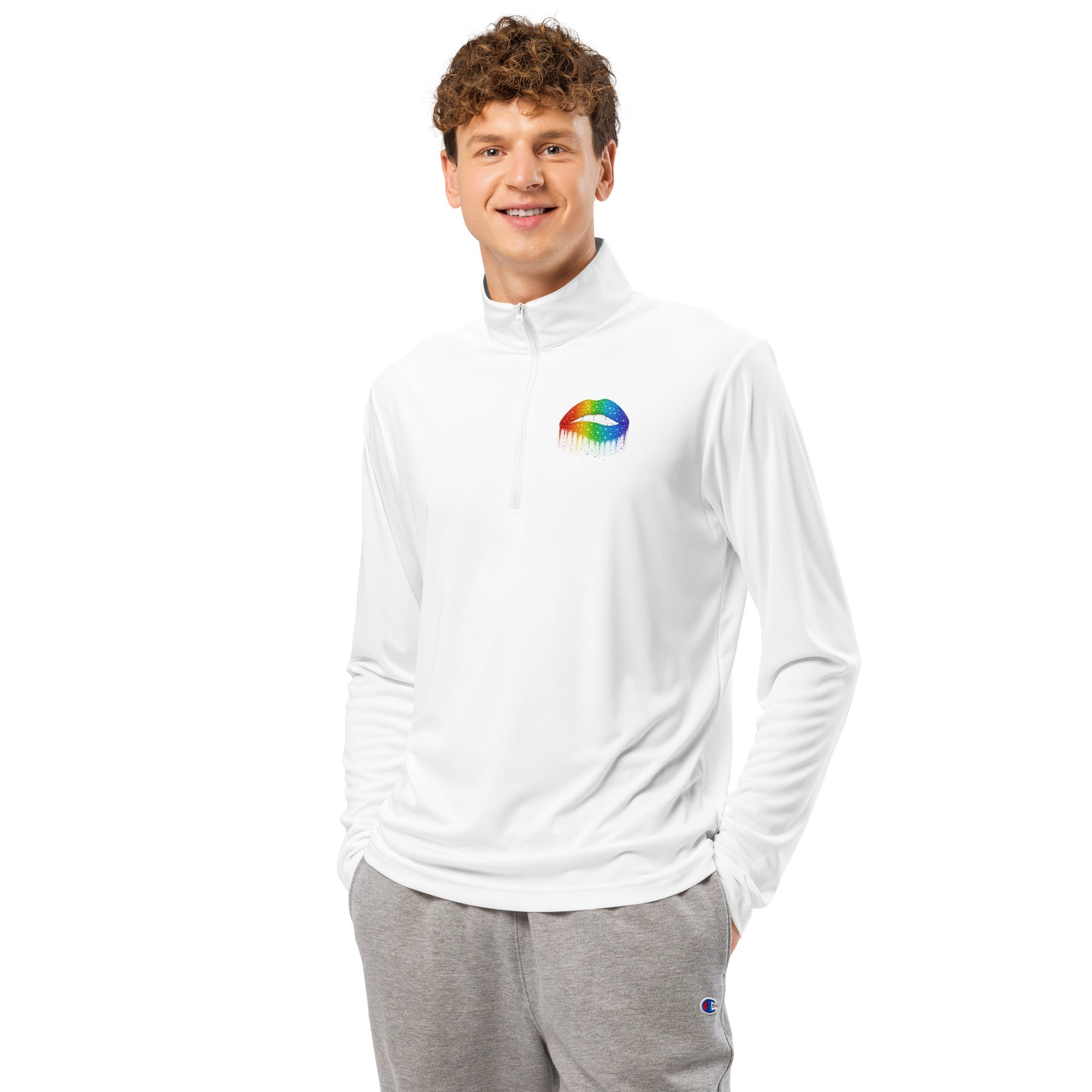 Lightweight quarter - zip pullover - LGBT LIPS - MPRINT